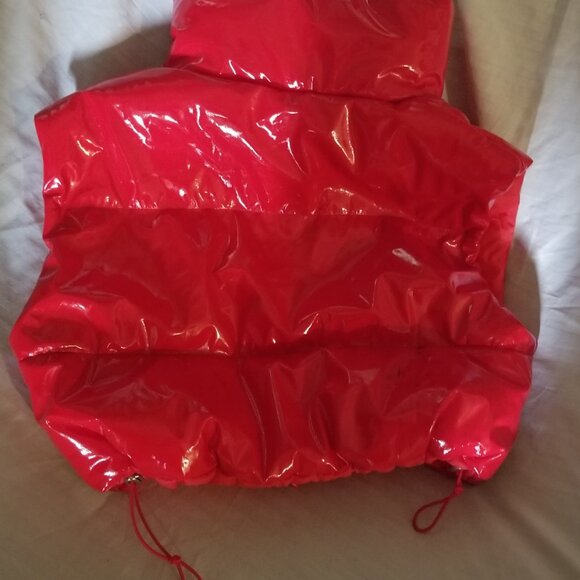 Daisy Zipper Vest Red PVC Latex Patent Leather Vinyl Wet Look Size S - Picture 3 of 3